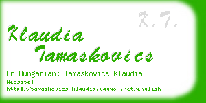 klaudia tamaskovics business card